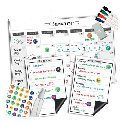 Wall Calendar White Board Erasable Weekly Grocery and To Do List Magnetic Dry Erase Fridge Calendar